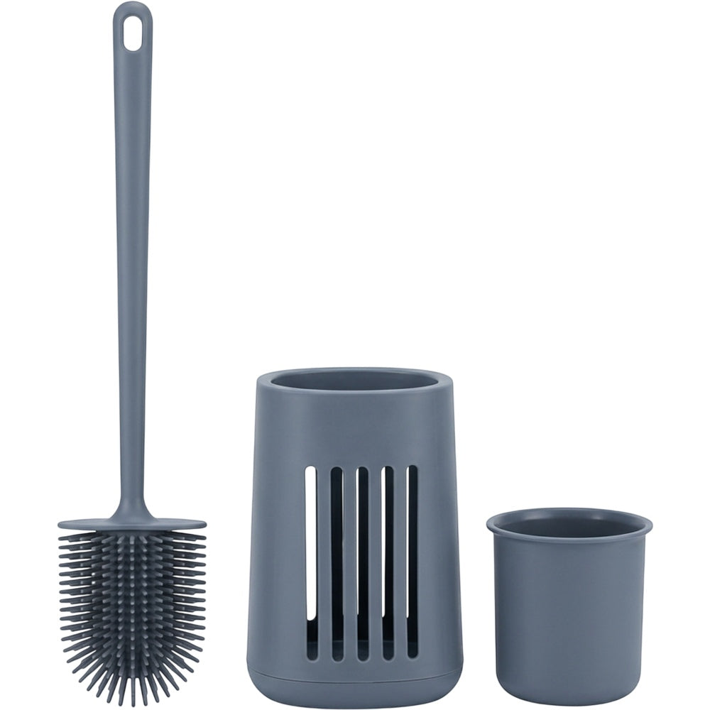 Zflos Flat Silicone Toilet Brush with Ventilated Holder Slate - Product view